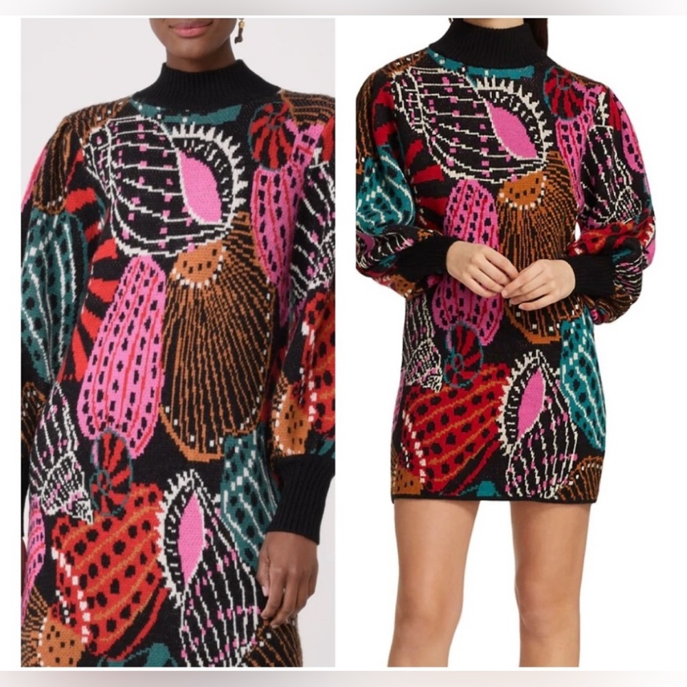 EUC Farm Rio Shell Sweater Dress